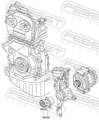 Tensor de correia trapezoidal estriada FEBEST ref. 2390-TIGII