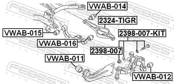 Vis de correction du carrossage FEBEST ref. 2398-007