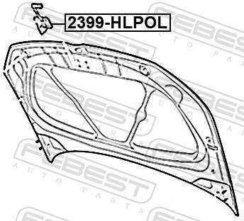 Serrure de capot-moteur FEBEST ref. 2399-HLPOL