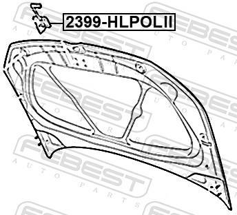 Serrure de capot-moteur FEBEST ref. 2399-HLPOLII