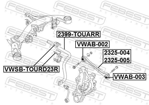 Stabilisateur, chassis (Biellette antiroulis) FEBEST ref. 2399-TOUARR