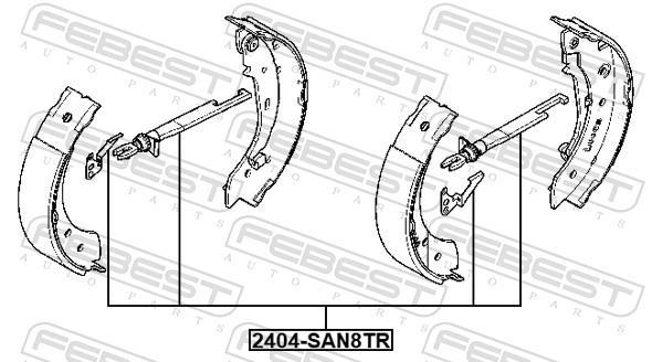 Ajusteur, frein à tambour FEBEST 2404-SAN8TR