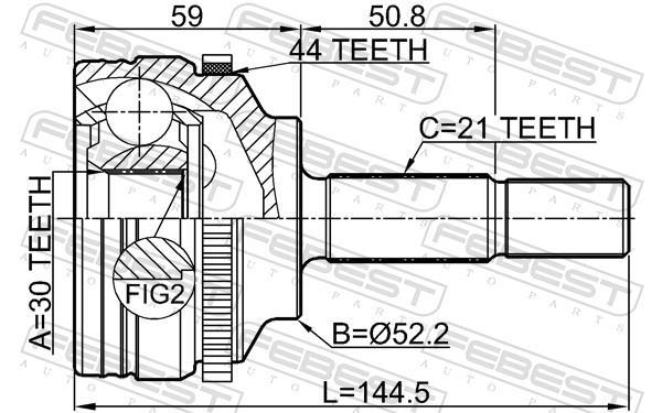 Joint homocinétique, transmission FEBEST ref. 2410-SYMBA44