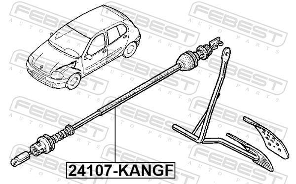 Cabo de aceleração FEBEST ref. 24107-KANGF