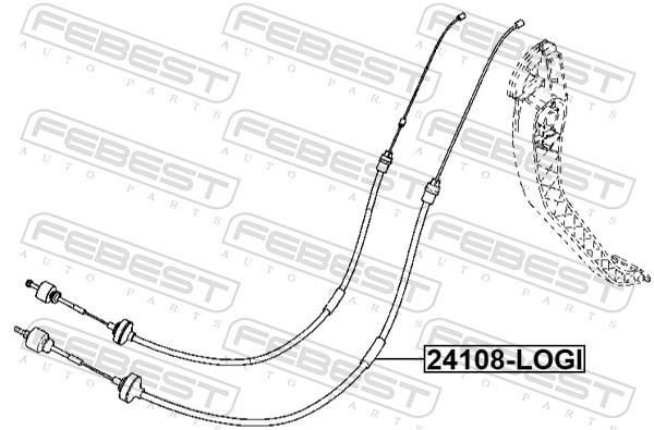Câble d'embrayage FEBEST 24108-LOGI