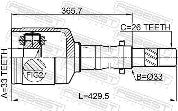 Junta homocinética FEBEST ref. 2411-DUSTMTRH
