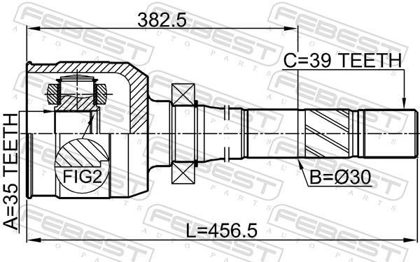 Joint homocinétique, transmission FEBEST ref. 2411-MEGIIIRH