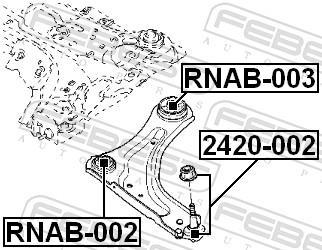 Rotule de suspension (Rotule de pivot) FEBEST 2420-002