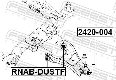 Rotule de suspension (Rotule de pivot) FEBEST 2420-004