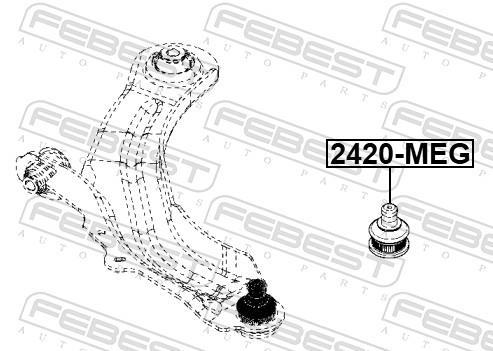 Rotule de suspension (Rotule de pivot) FEBEST 2420-MEG