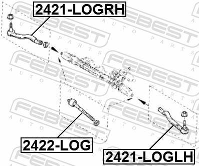 Rotule de direction intérieure FEBEST ref. 2422-LOG