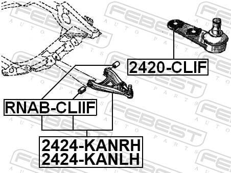 Triangle de suspension FEBEST ref. 2424-KANLH