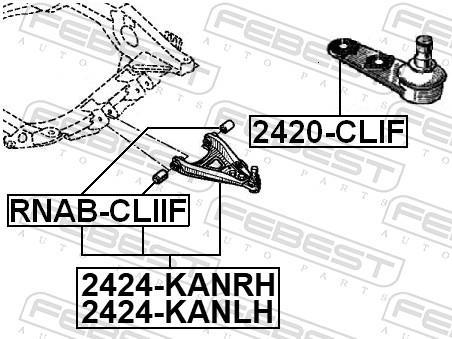 Triangle de suspension FEBEST ref. 2424-KANRH