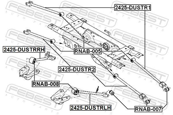 Triangle de suspension FEBEST ref. 2425-DUSTRRH