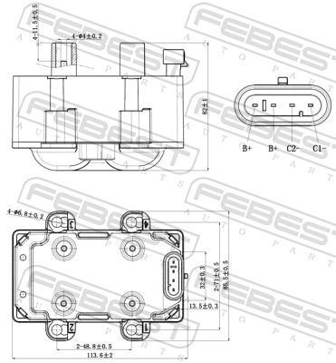 Unité de bobine d'allumage FEBEST ref. 24640-002