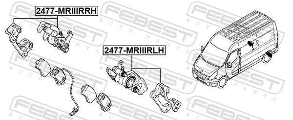 Étrier de frein FEBEST ref. 2477-MRIIIRLH