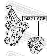 Moyeu de roue (Roulement de roue) FEBEST ref. 2482-LAGF
