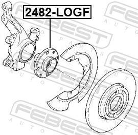 Moyeu de roue (Roulement de roue) FEBEST ref. 2482-LOGF