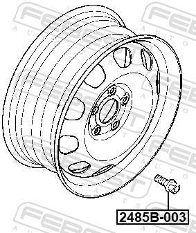 Pernos de fixação de roda FEBEST ref. 2485B-003