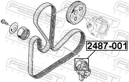 Rolo tensor da correia trapezoidal estriada FEBEST ref. 2487-001