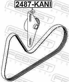 Rolo tensor da correia trapezoidal estriada FEBEST ref. 2487-KANI