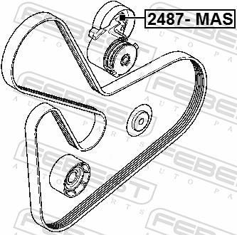 Rolo tensor da correia trapezoidal estriada FEBEST ref. 2487-MAS