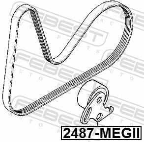 Rolo tensor da correia trapezoidal estriada FEBEST ref. 2487-MEGII