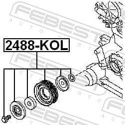 Galet enrouleur de courroie d'accessoire FEBEST ref. 2488-KOL
