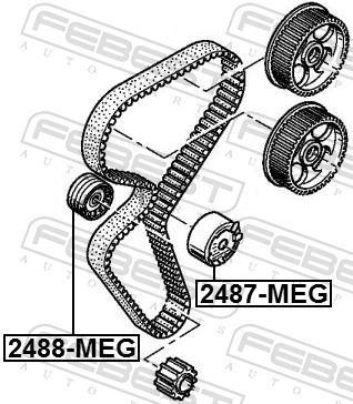 Galet enrouleur de courroie de distribution FEBEST ref. 2488-MEG