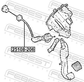 Cabo de embraiagem FEBEST ref. 25108-206