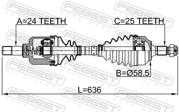 Cardan FEBEST 2514-B7MTLH