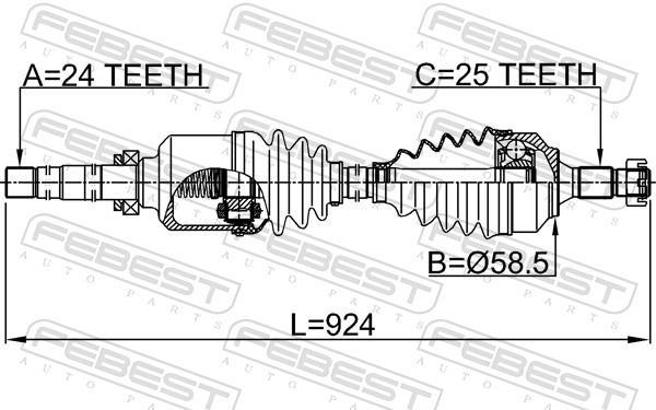 Cardã FEBEST ref. 2514-B7MTRH