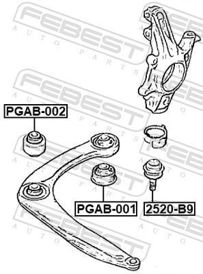 Rotule de suspension (Rotule de pivot) FEBEST 2520-B9
