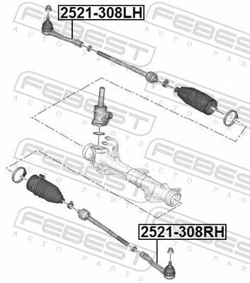 Rotule de direction FEBEST ref. 2521-308LH
