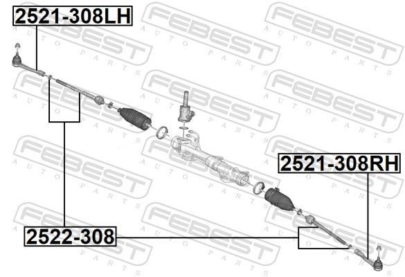 Tirante da direção FEBEST ref. 2522-308