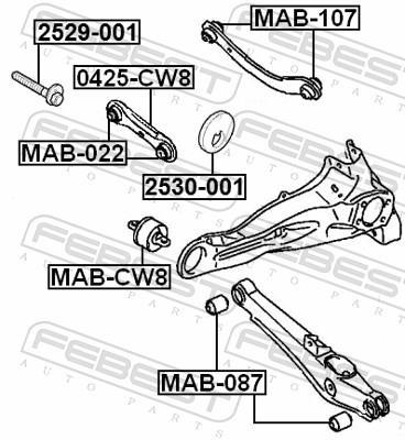 Vis de correction du carrossage FEBEST ref. 2529-001
