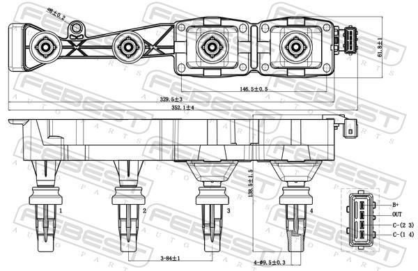 Unité de bobine d'allumage FEBEST ref. 25640-001
