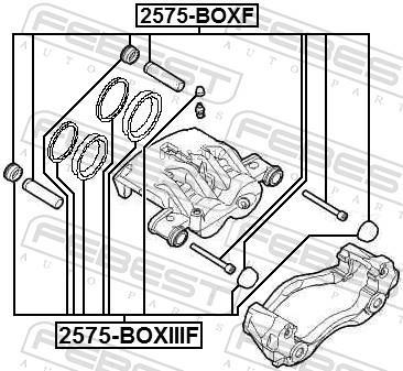 Kit reparação de pinça de travão FEBEST ref. 2575-BOXF