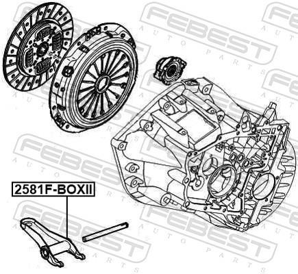 Fourchette de débrayage, embrayage FEBEST ref. 2581F-BOXII