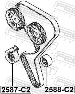 Galet enrouleur de courroie de distribution FEBEST ref. 2588-C2
