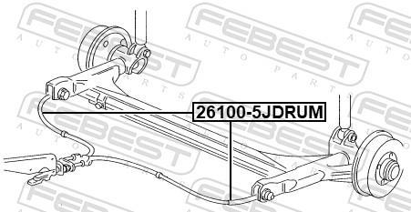 Cabo de freio de estacionamento FEBEST ref. 26100-5JDRUM