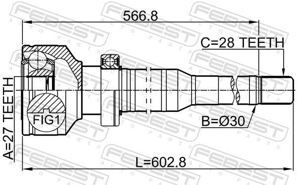 Junta homocinética FEBEST ref. 2711-XC60RH
