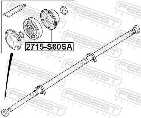 Joint-soufflet, arbre de commande FEBEST ref. 2715-S80SA
