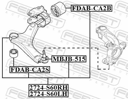 Triângulo, braço de suspensão FEBEST ref. 2724-S60RH
