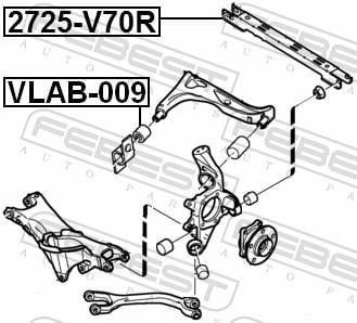 Triângulo, braço de suspensão FEBEST ref. 2725-V70R