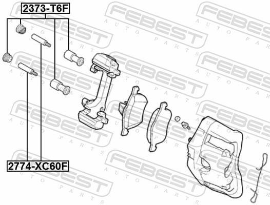 Guide d'étrier de frein FEBEST 2774-XC60F