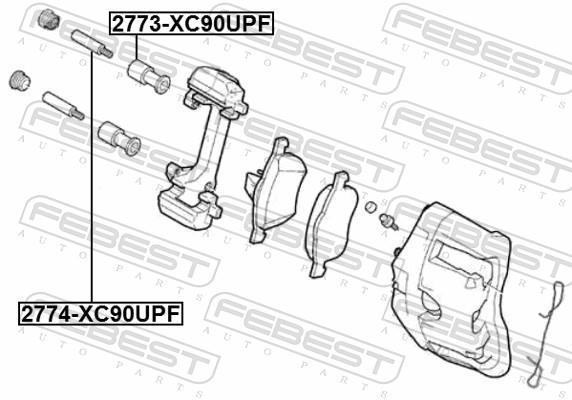 Guide d'étrier de frein FEBEST 2774-XC90UPF