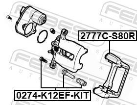 Jeu de supports d'étriers de freins FEBEST ref. 2777C-S80R
