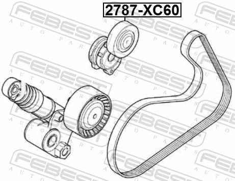 Rolo tensor da correia trapezoidal estriada FEBEST ref. 2787-XC60