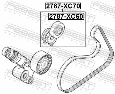 Tensor de correia trapezoidal estriada FEBEST 2790-XC70